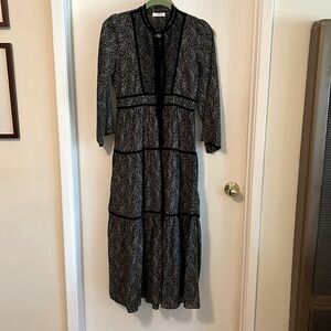 Doen black floral cotton dress